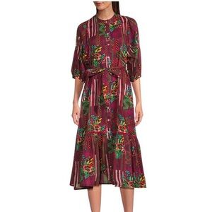 Ro’s Garden Floral Campeche Tie Waist Dress sz. S